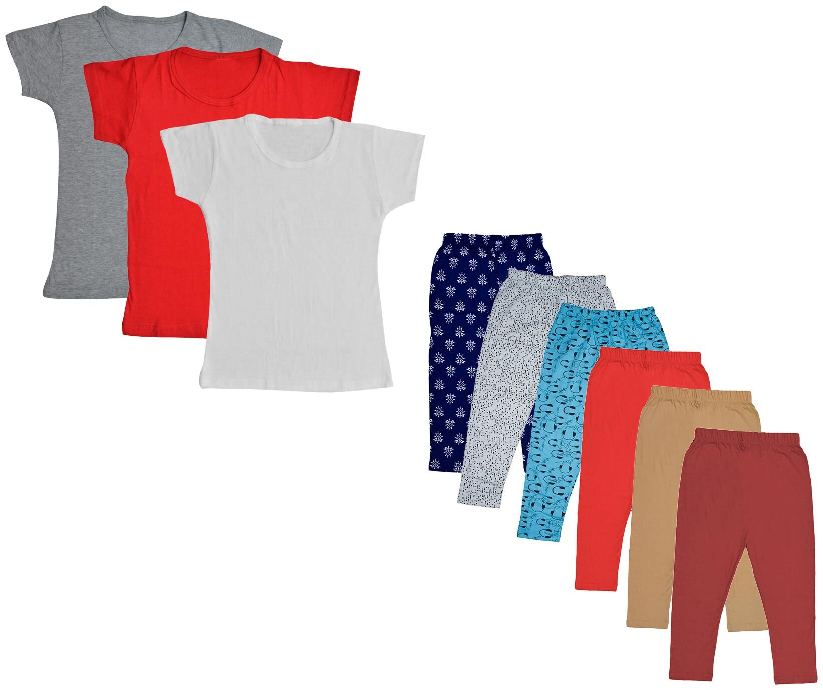 

Indiweaves Girl Cotton Top Bottom Set - Multi