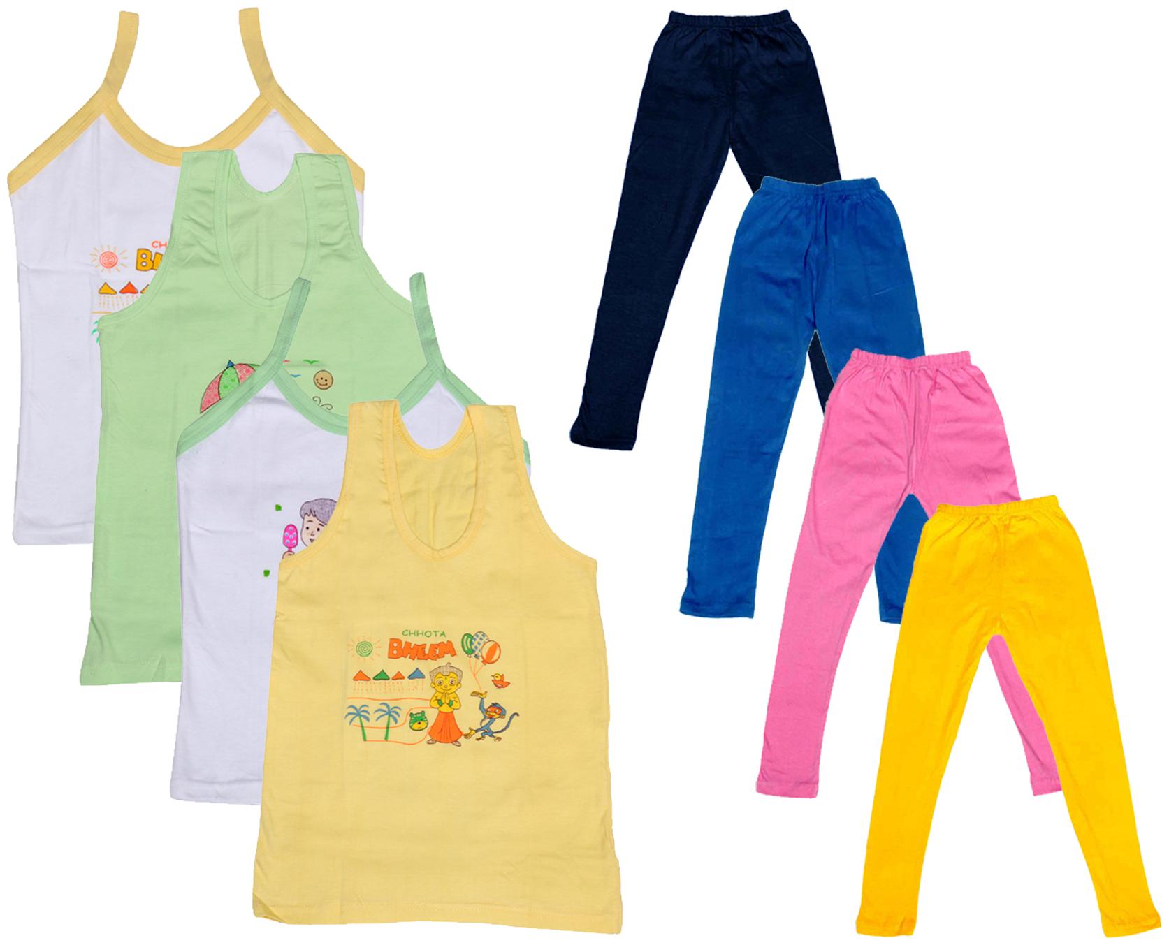 

Indiweaves Girl Cotton Top Bottom Set - Multi
