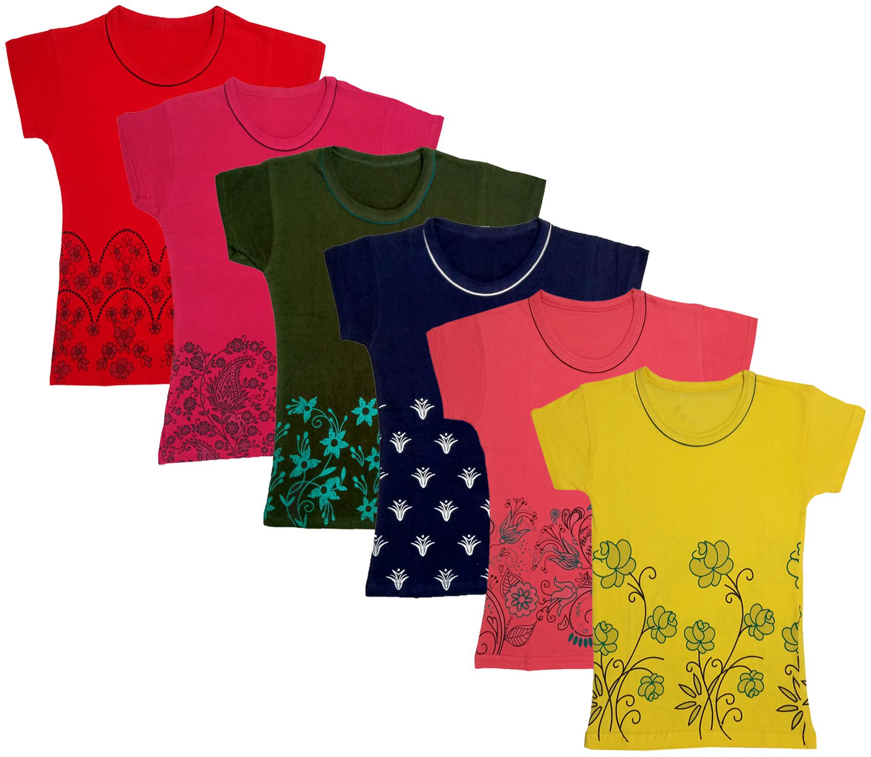 

Indiweaves Girl Cotton Printed T shirt - Multi