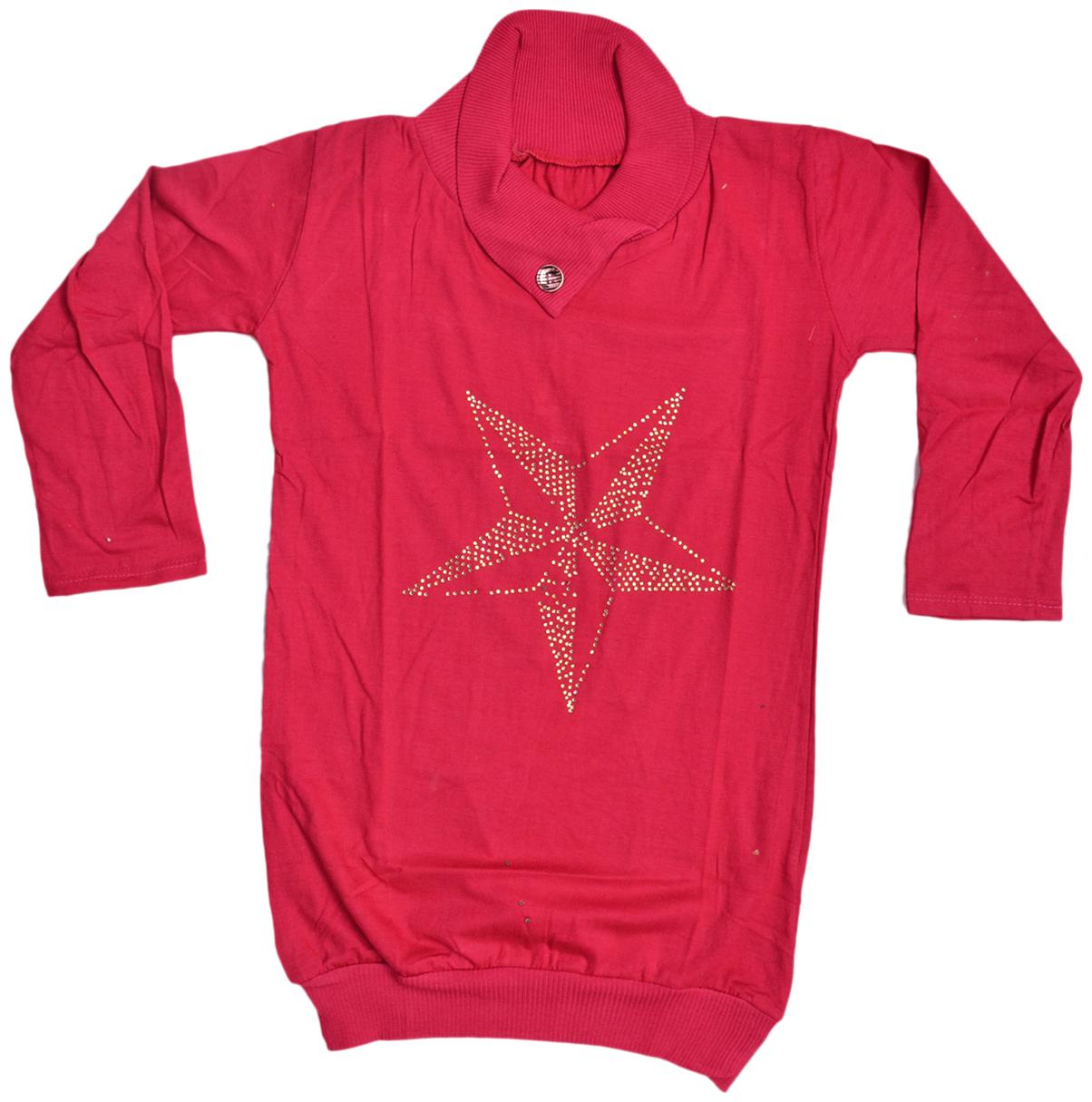 

Indiweaves Girl Cotton Printed Top - Red