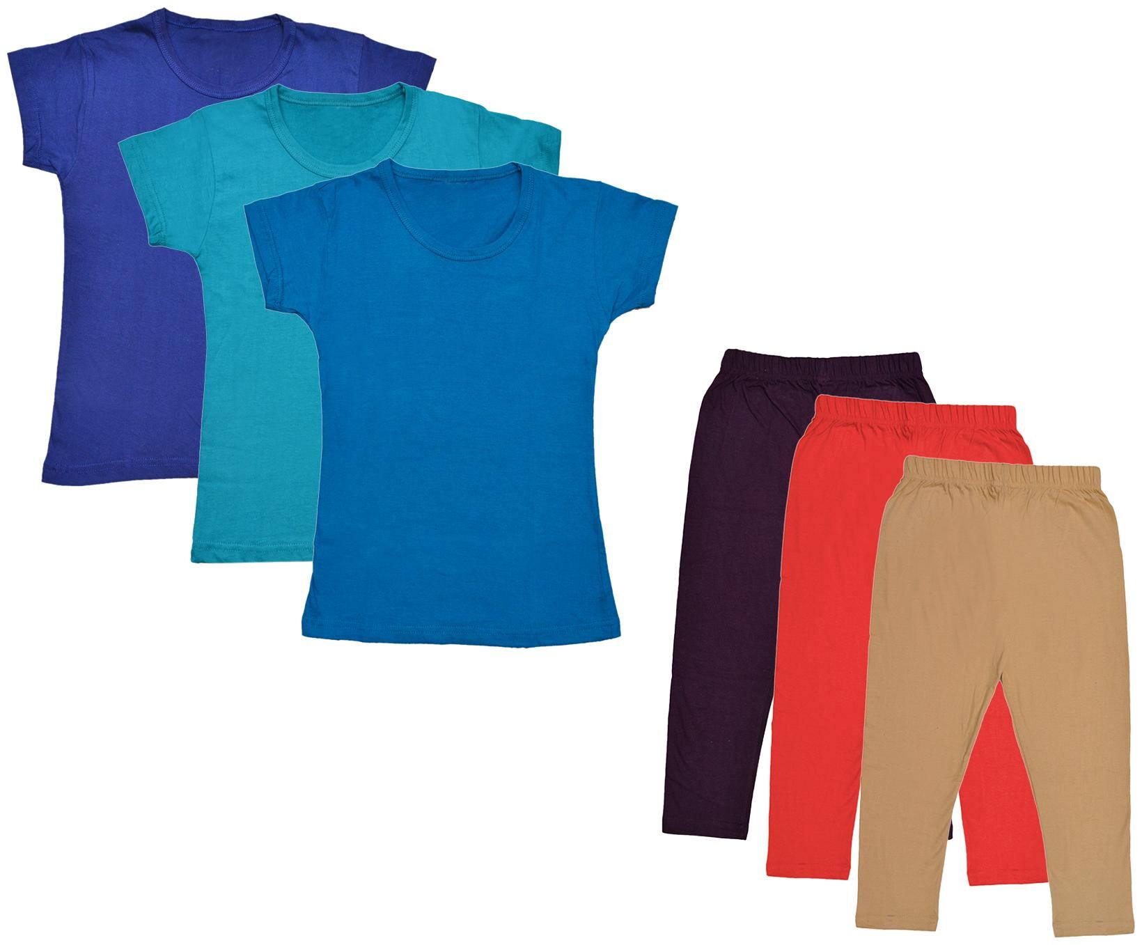 

Indiweaves Girl Cotton Top Bottom Set - Multi
