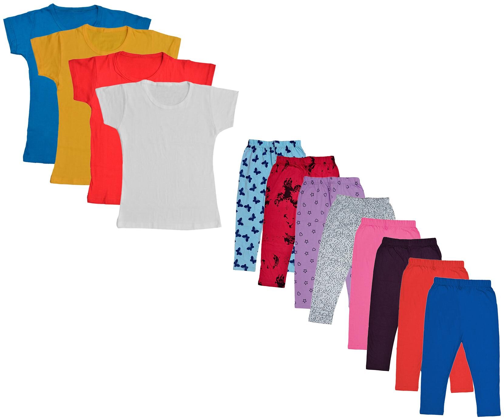 

Indiweaves Girl Cotton Top Bottom Set - Multi