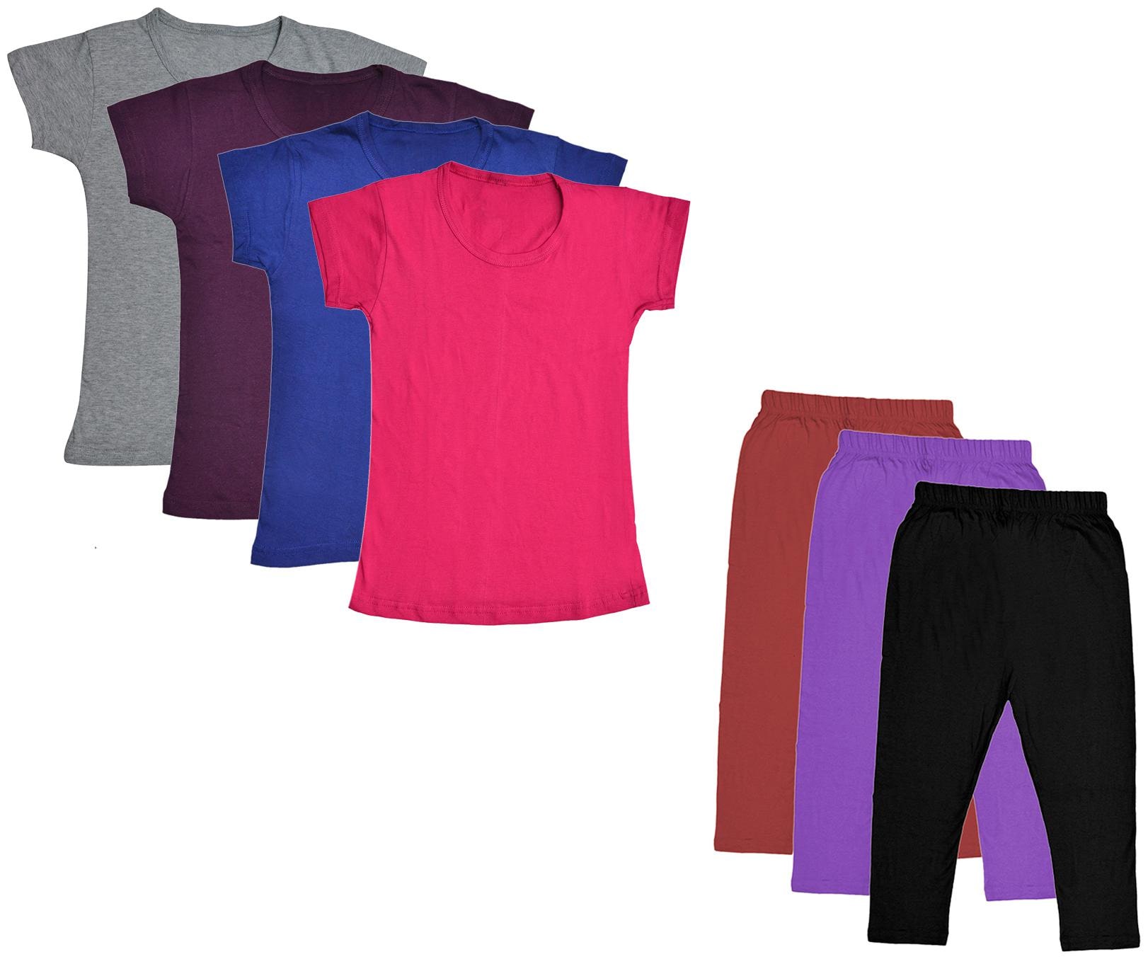 

Indiweaves Girl Cotton Top Bottom Set - Multi