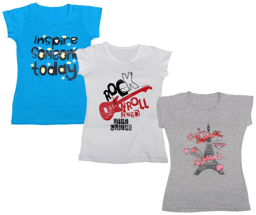 

Indiweaves Girl Cotton Printed T shirt - Multi