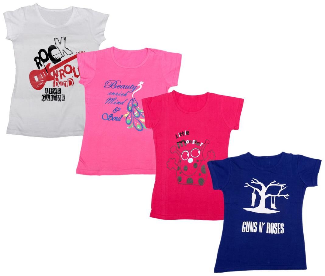 

Indiweaves Girl Cotton Printed T shirt - Multi