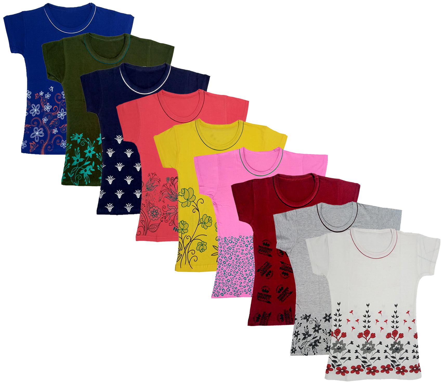 

Indiweaves Girl Cotton Printed T shirt - Multi