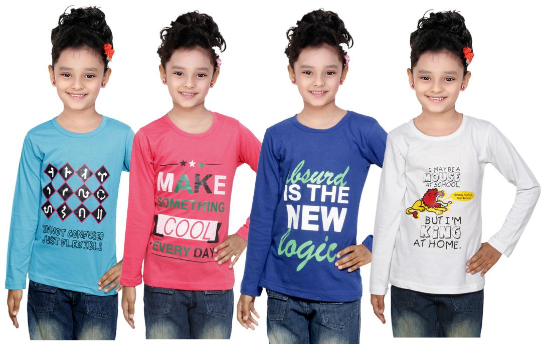 

Indiweaves Girl Cotton Solid Top - Multi