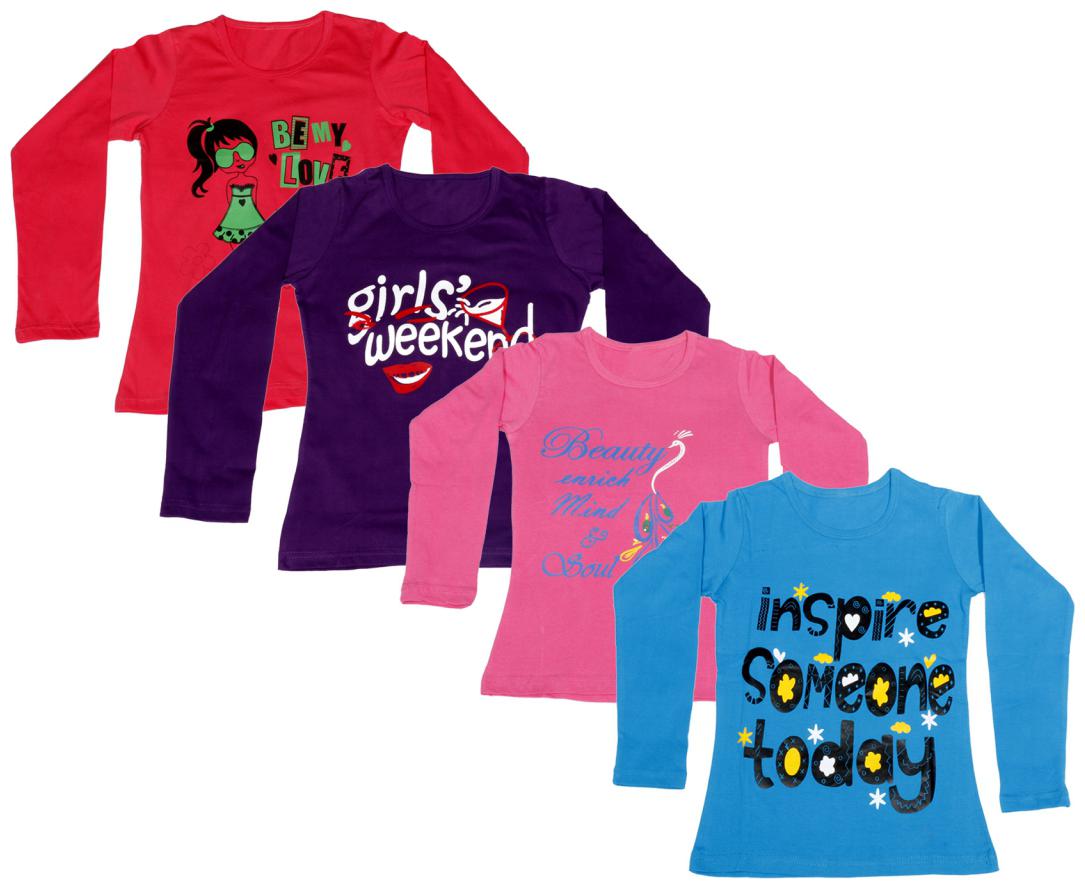 

Indiweaves Girl Cotton Printed T shirt - Multi