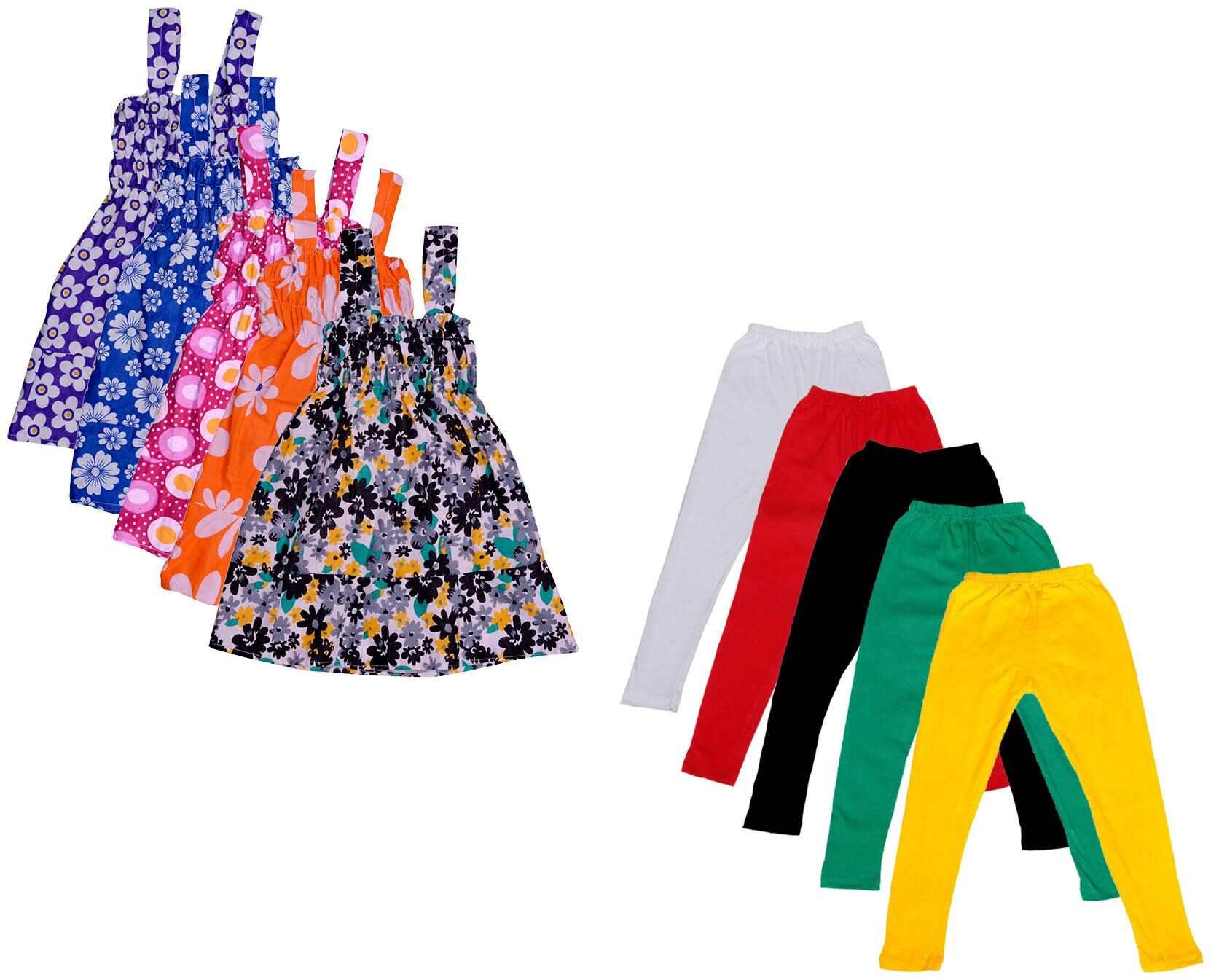 

Indiweaves Girl Cotton Top Bottom Set - Multi