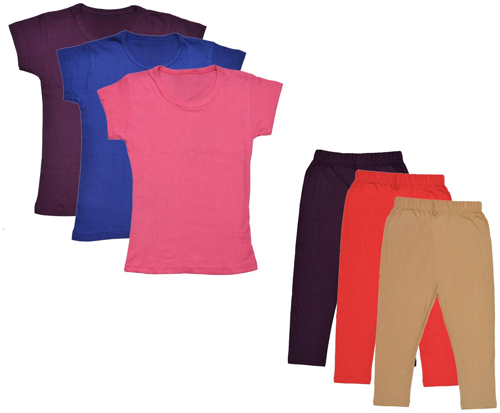 

Indiweaves Girl Cotton Top Bottom Set - Multi