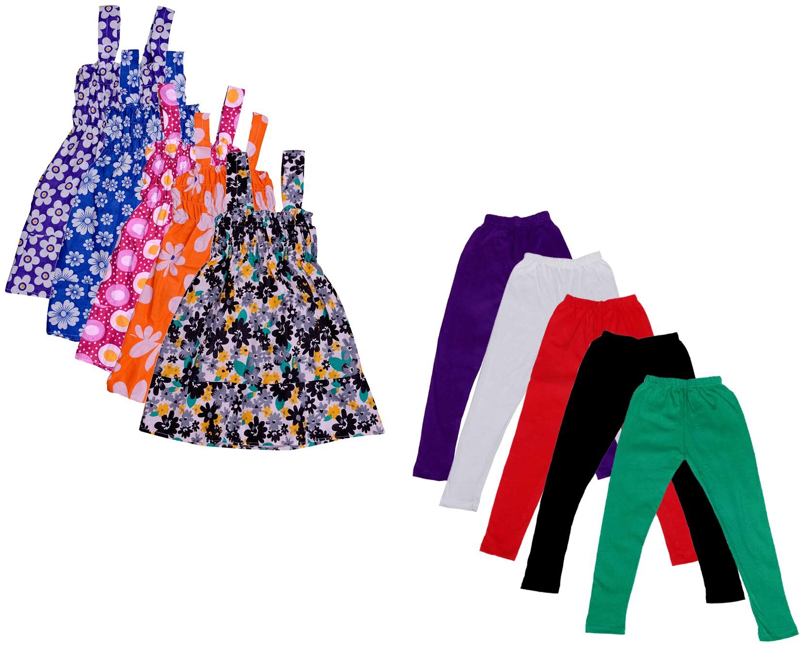 

Indiweaves Girl Cotton Top Bottom Set - Multi