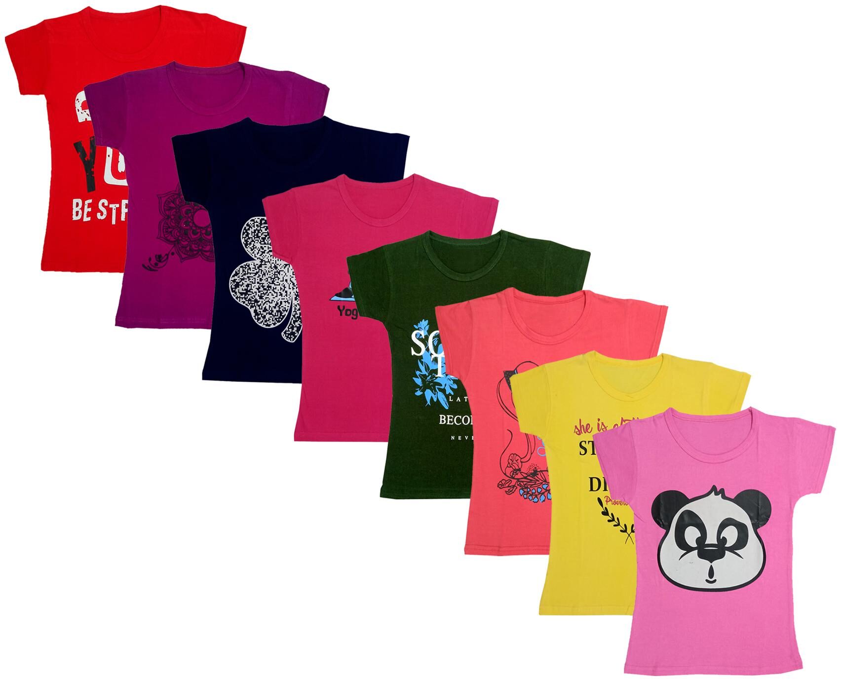 

Indiweaves Girl Cotton Printed T shirt - Multi