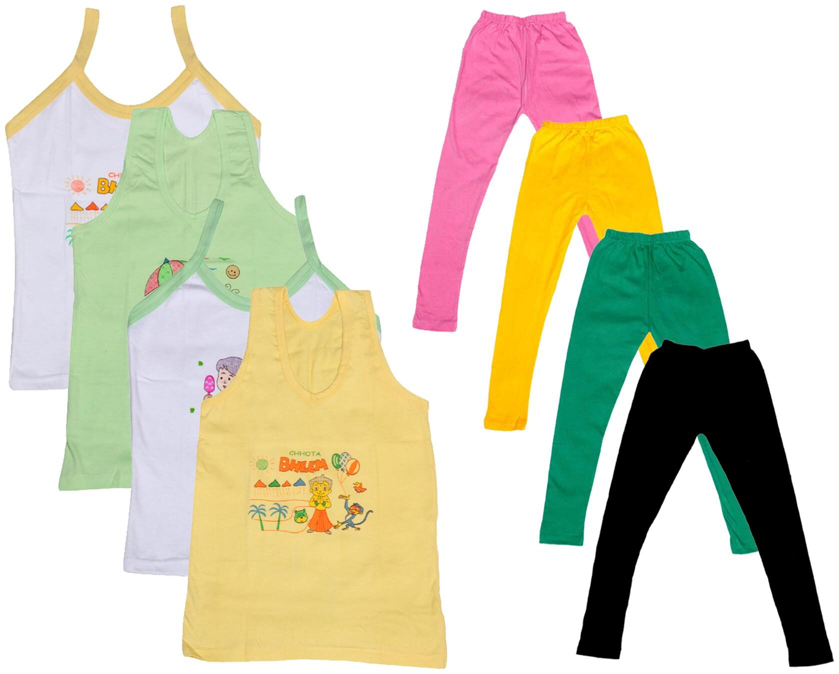 

Indiweaves Girl Cotton Top Bottom Set - Multi
