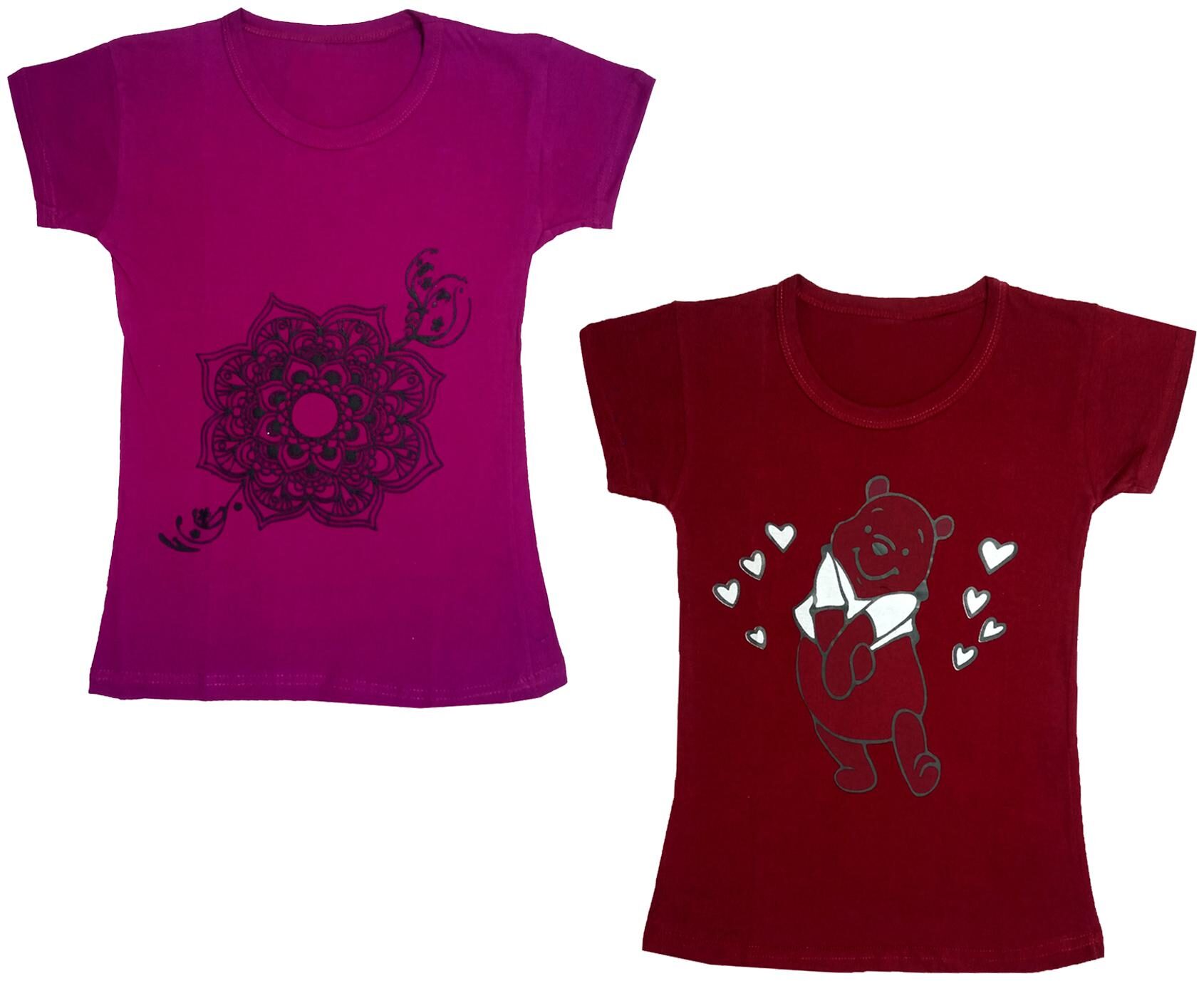 

Indiweaves Girl Cotton Printed T shirt - Multi
