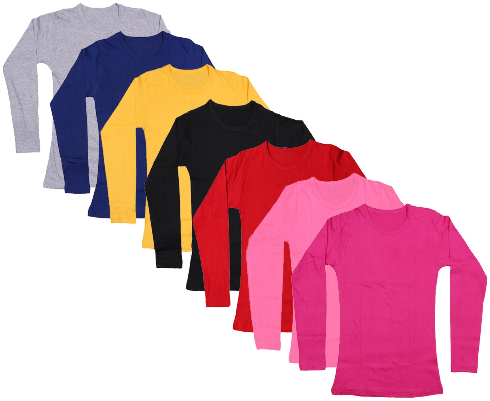 

Indiweaves Girl Cotton Solid T shirt - Multi