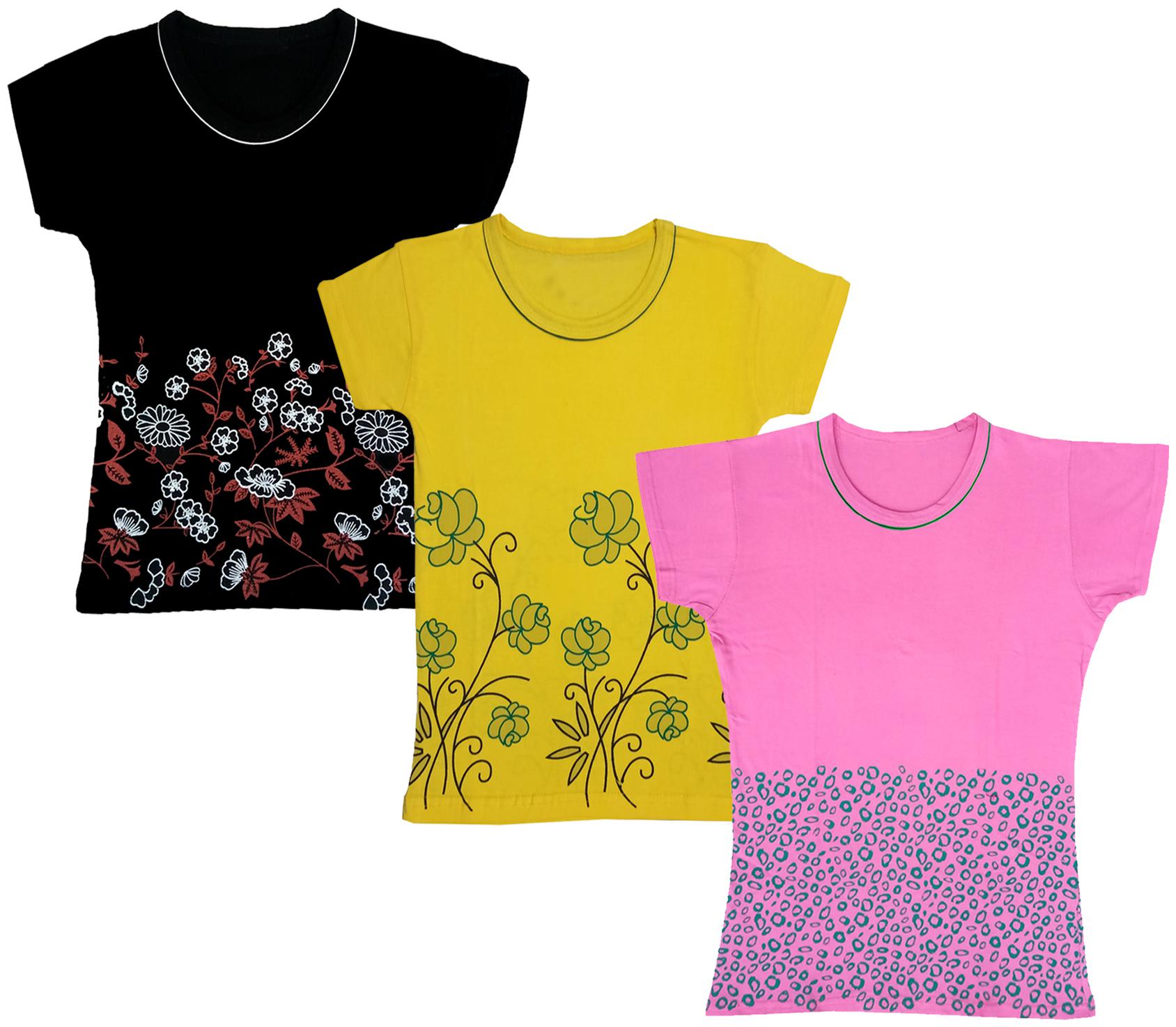 

Indiweaves Girl Cotton Printed T shirt - Multi