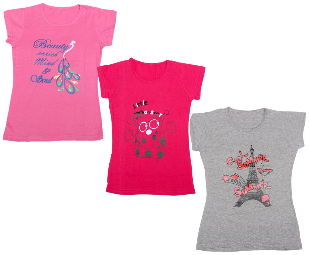 

Indiweaves Girl Cotton Printed T shirt - Multi