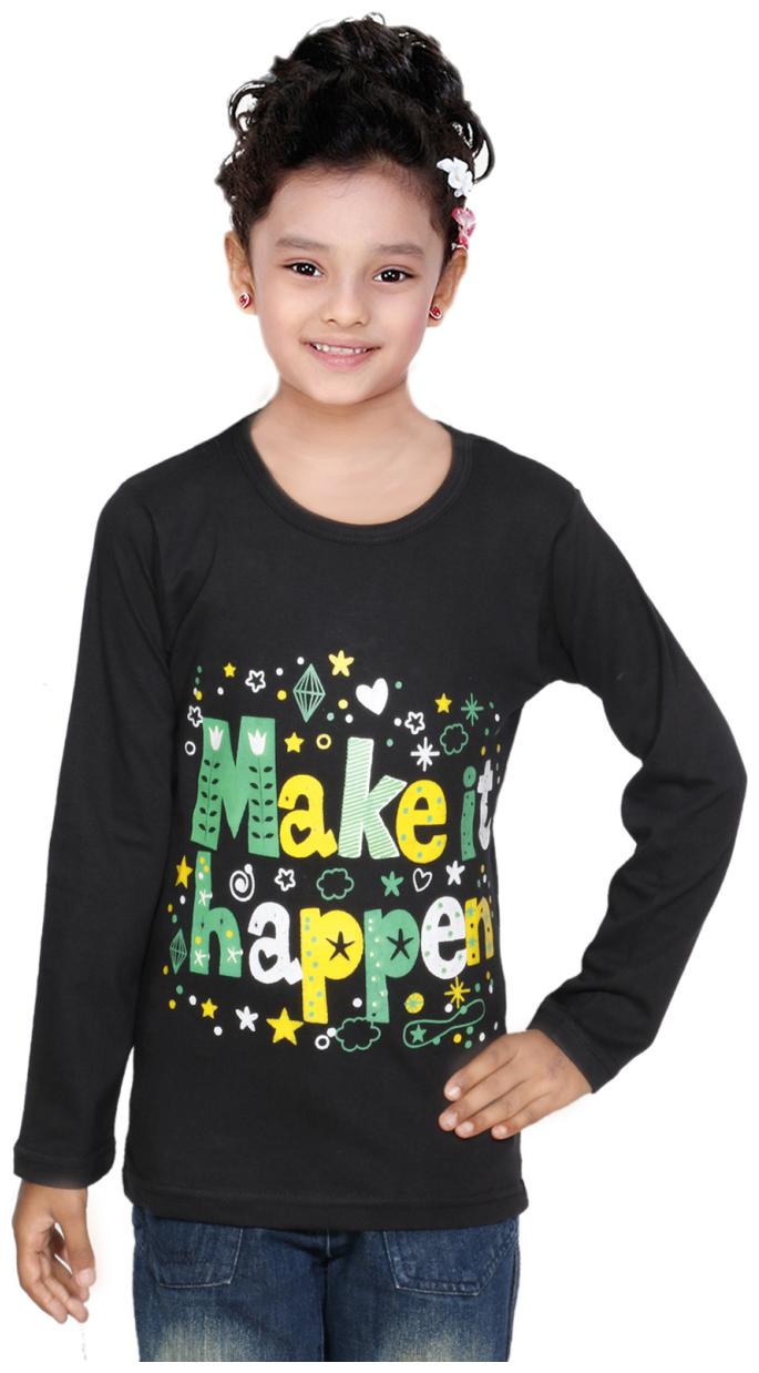 

Indiweaves Girl Cotton Solid Top - Black