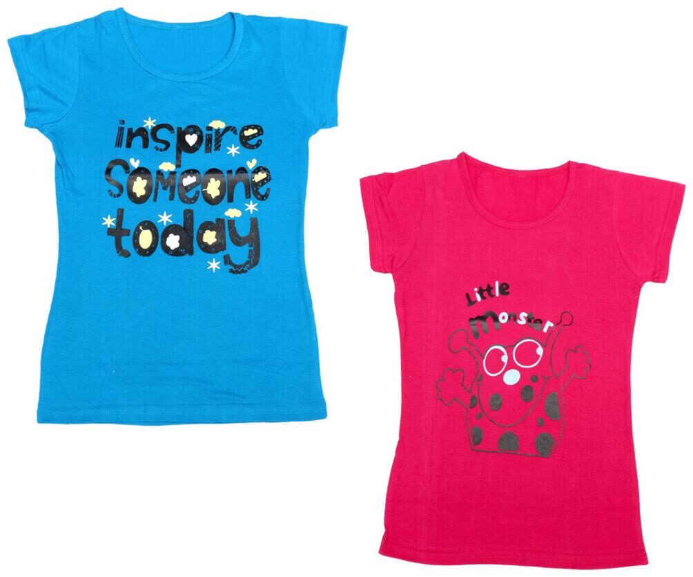 

Indiweaves Girl Cotton Printed T shirt - Grey