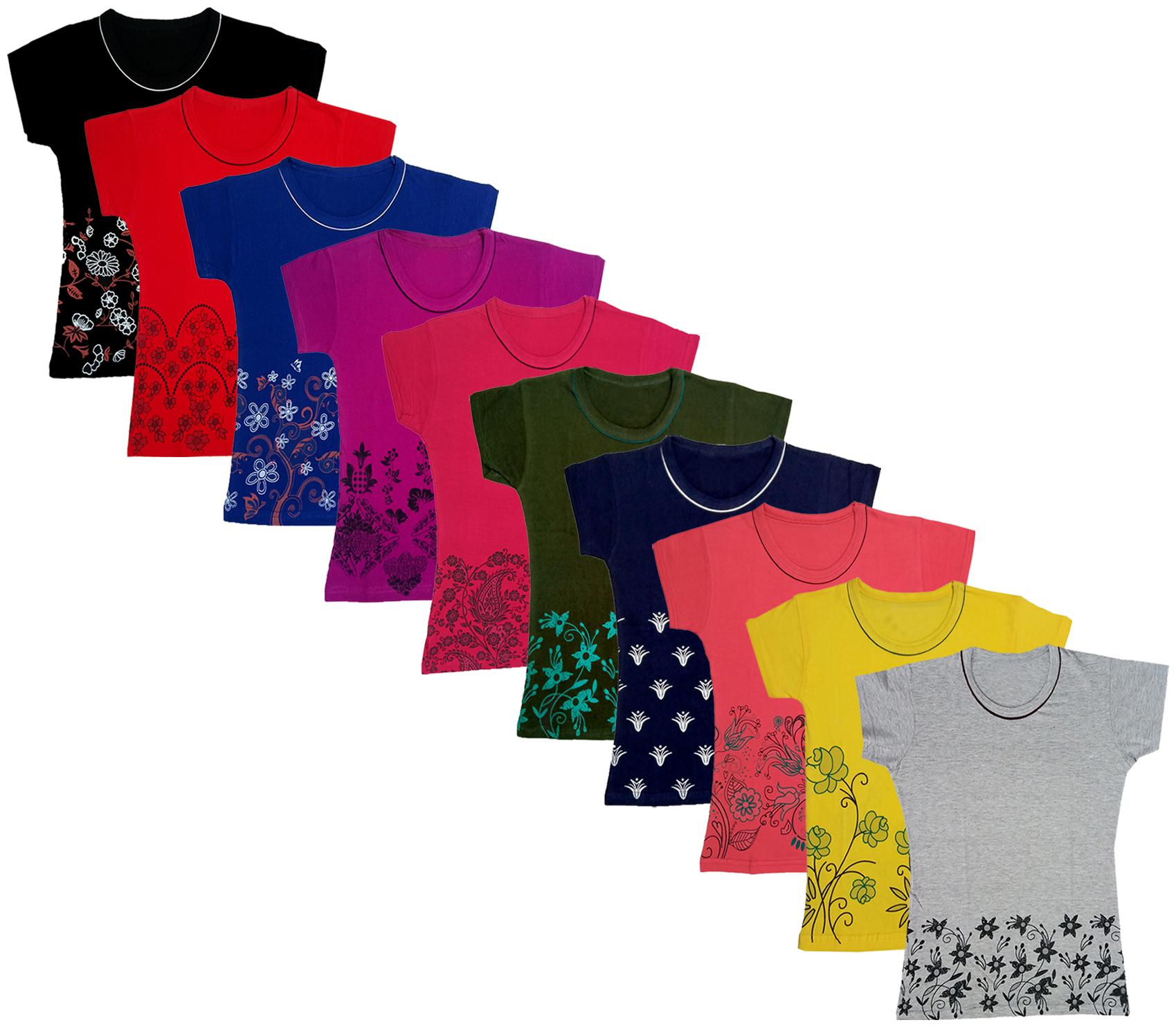 

Indiweaves Girl Cotton Printed T shirt - Multi