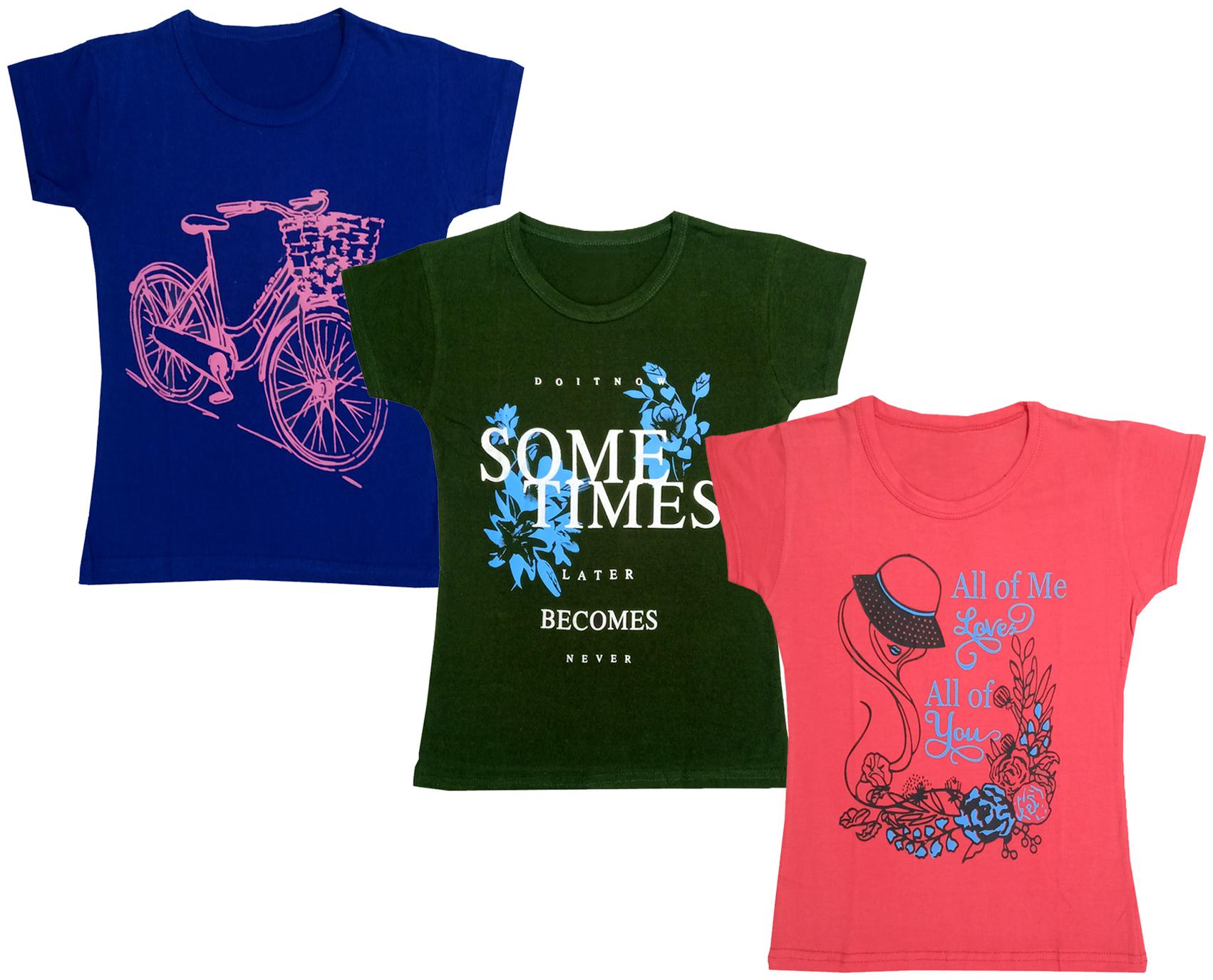 

Indiweaves Girl Cotton Printed T shirt - Multi