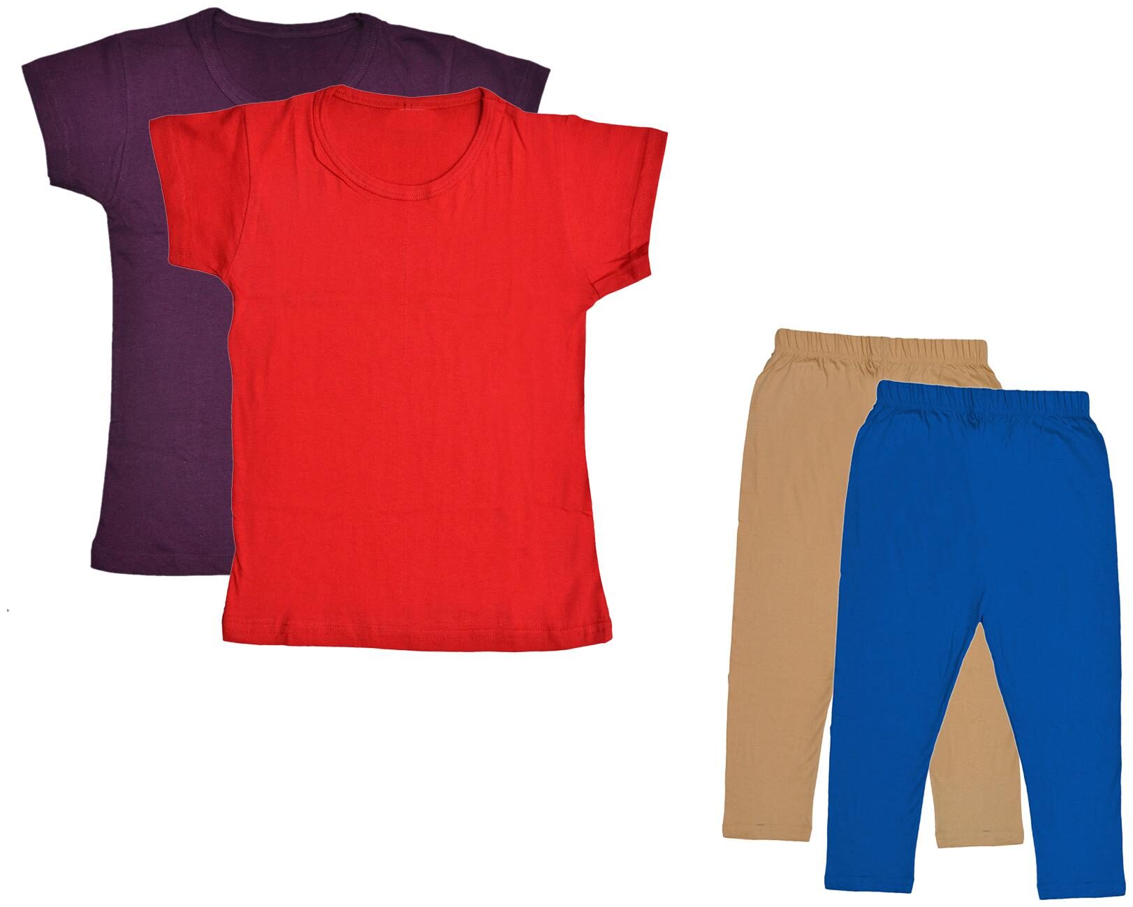 

Indiweaves Girl Cotton Top Bottom Set - Multi