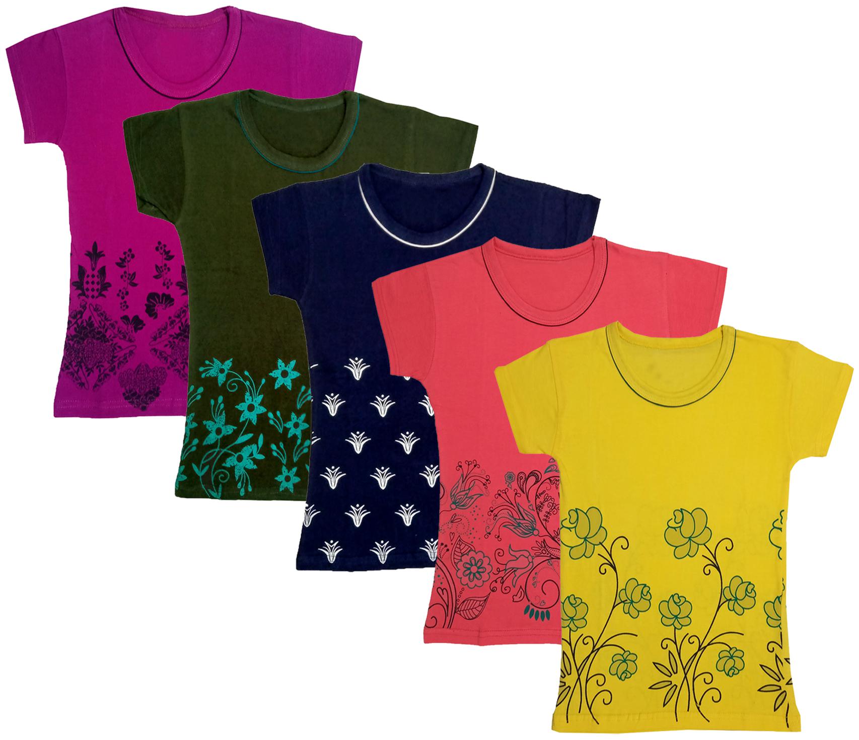 

Indiweaves Girl Cotton Printed T shirt - Multi