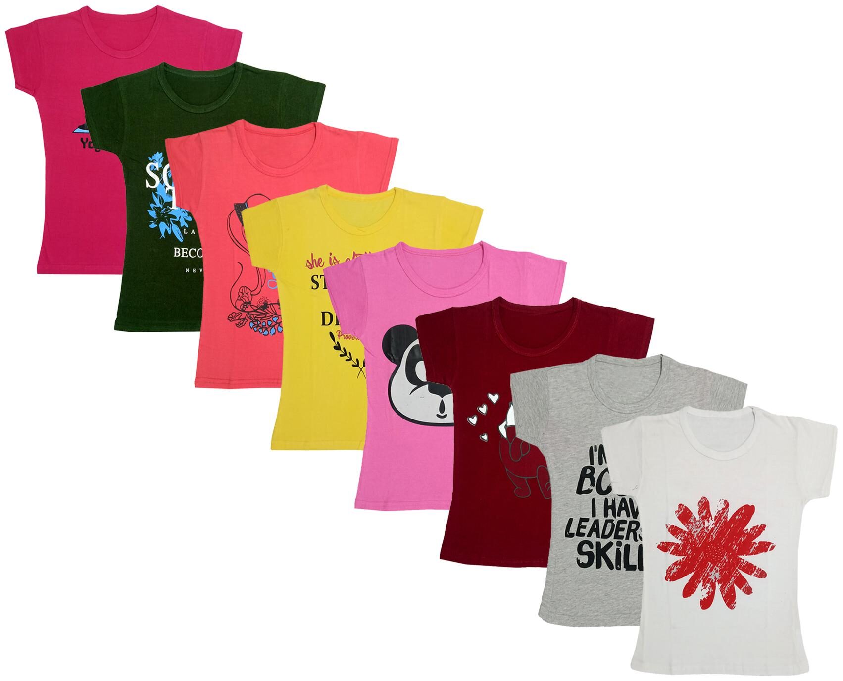 

Indiweaves Girl Cotton Printed T shirt - Multi
