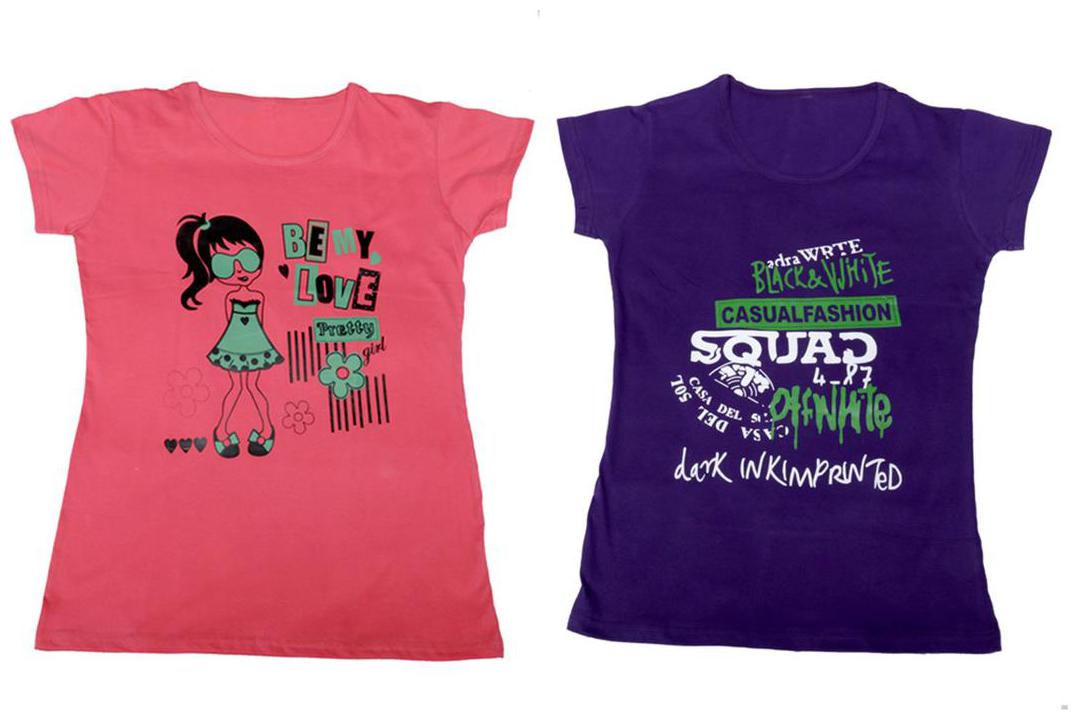 

Indiweaves Girl Cotton Solid T shirt - Multi