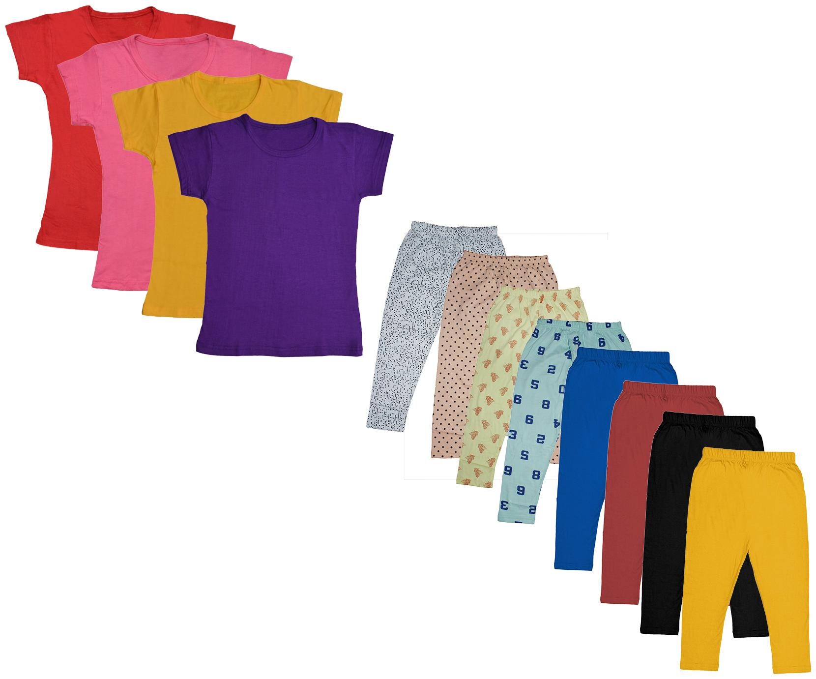 

Indiweaves Girl Cotton Top Bottom Set - Multi