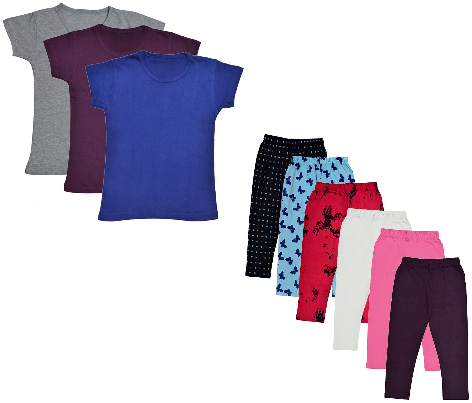 

Indiweaves Girl Cotton Top Bottom Set - Multi