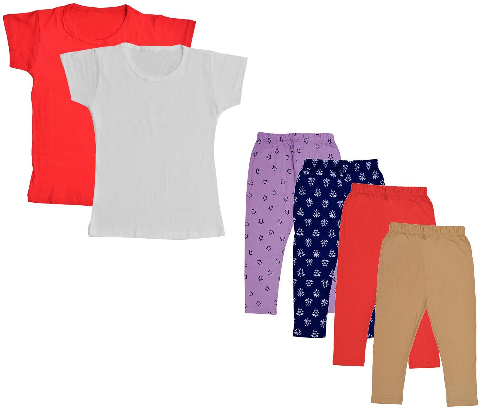 

Indiweaves Girl Cotton Top Bottom Set - Multi