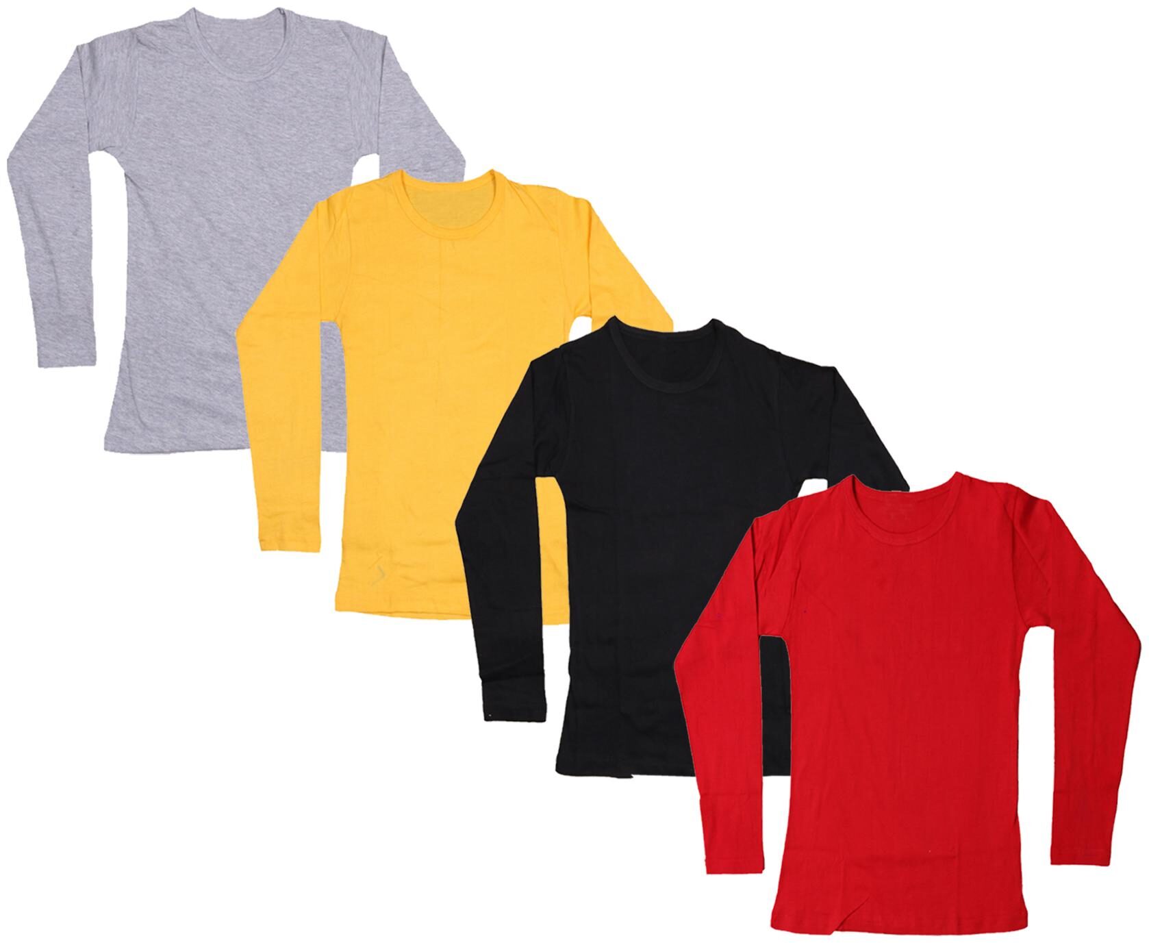 

Indiweaves Girl Cotton Solid T shirt - Multi