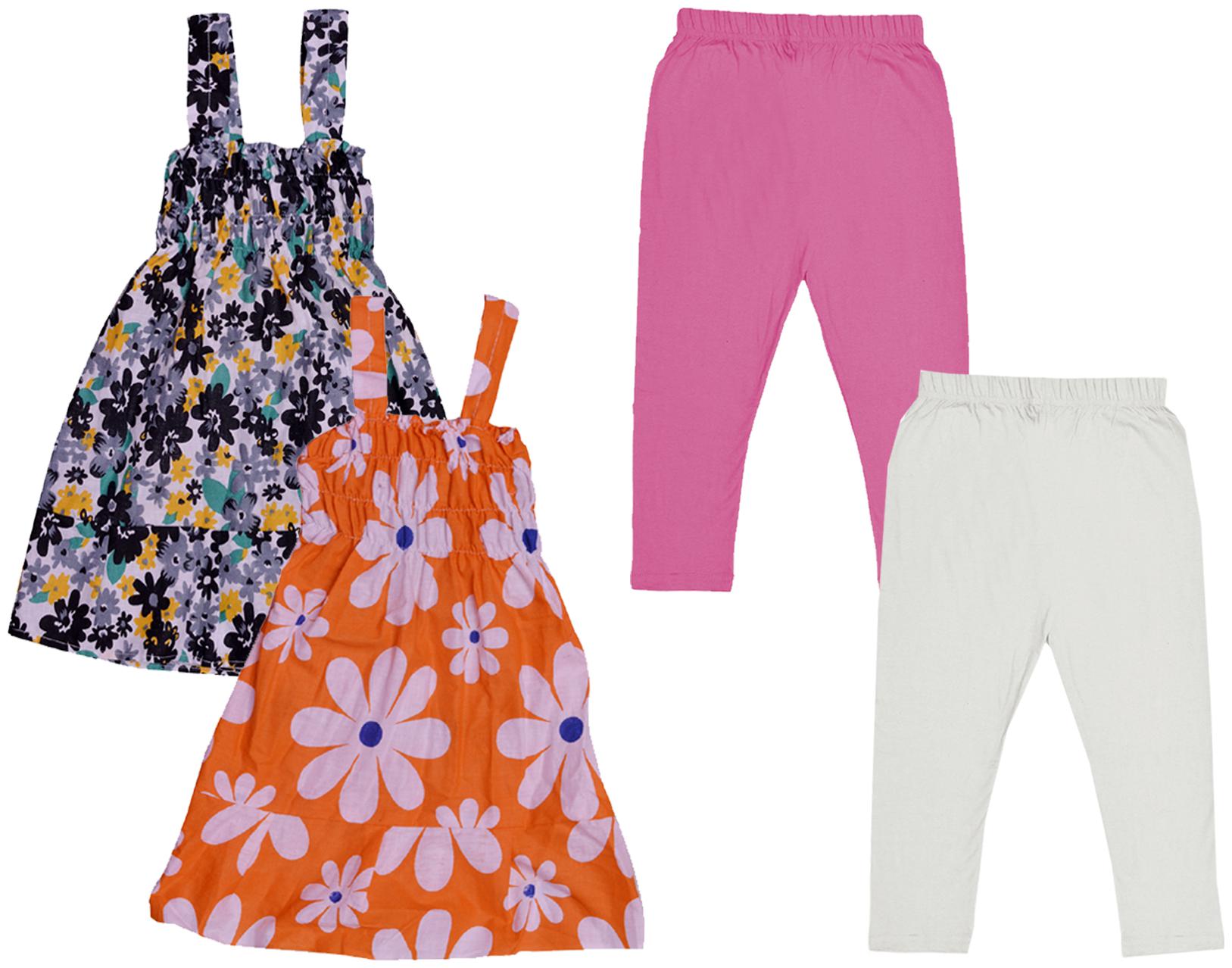 

Indiweaves Girl Cotton Top Bottom Set - Multi