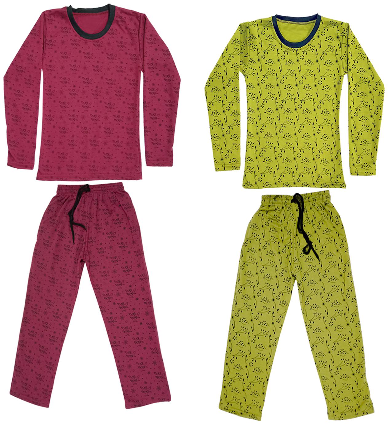 

Indiweaves Girl Wool Top Bottom Set - Green Maroon