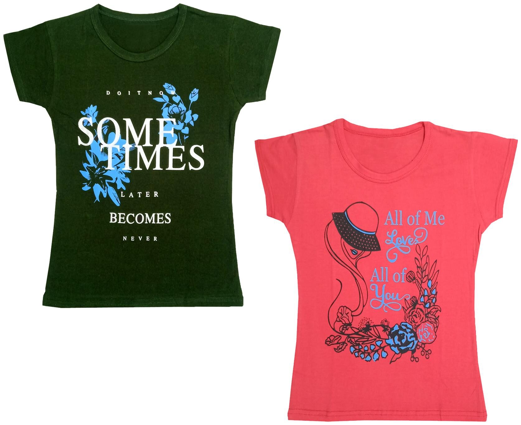 

Indiweaves Girl Cotton Printed T shirt - Multi