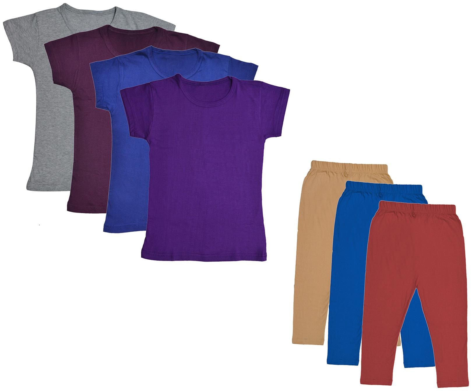 

Indiweaves Girl Cotton Top Bottom Set - Multi
