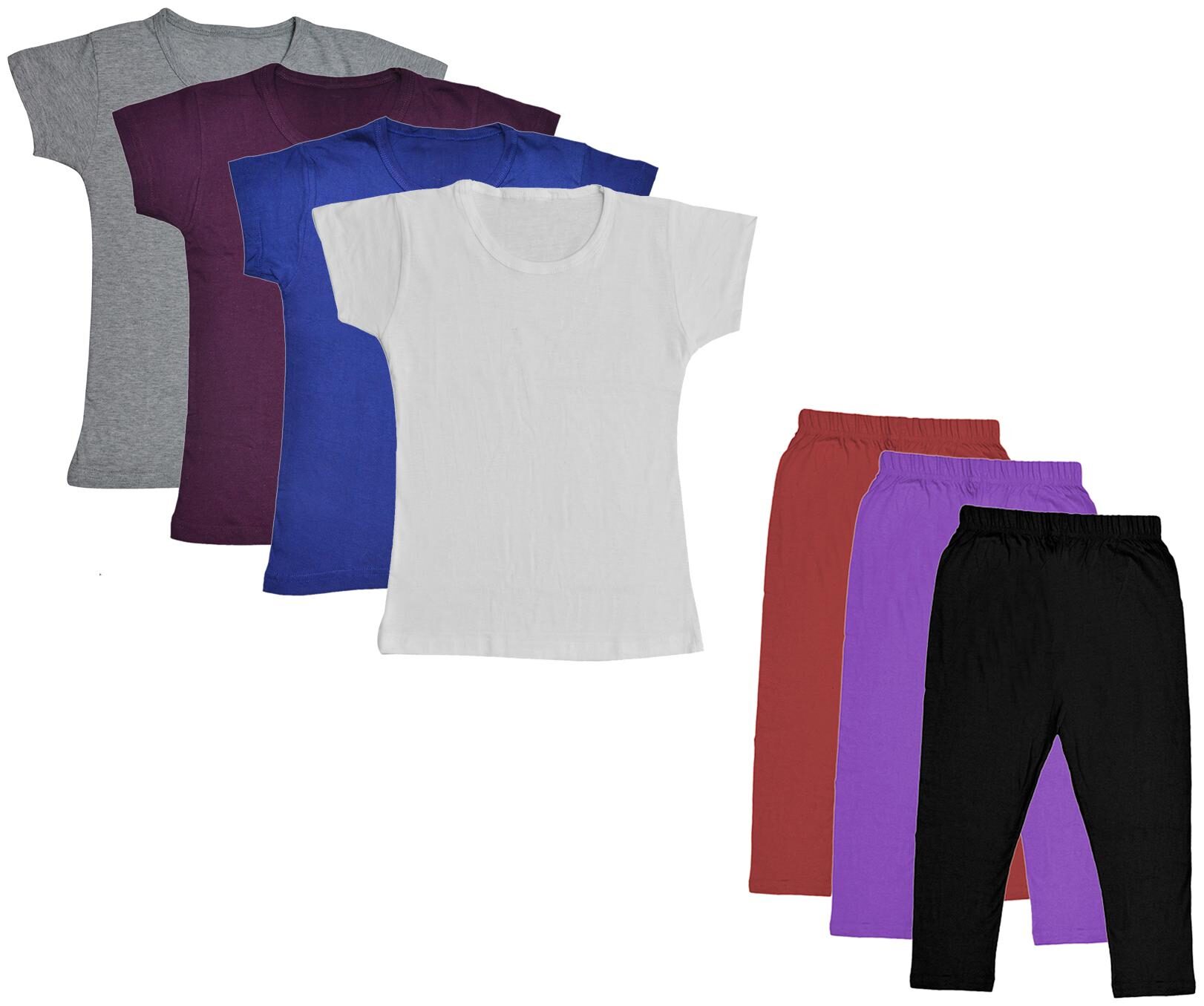 

Indiweaves Girl Cotton Top Bottom Set - Multi
