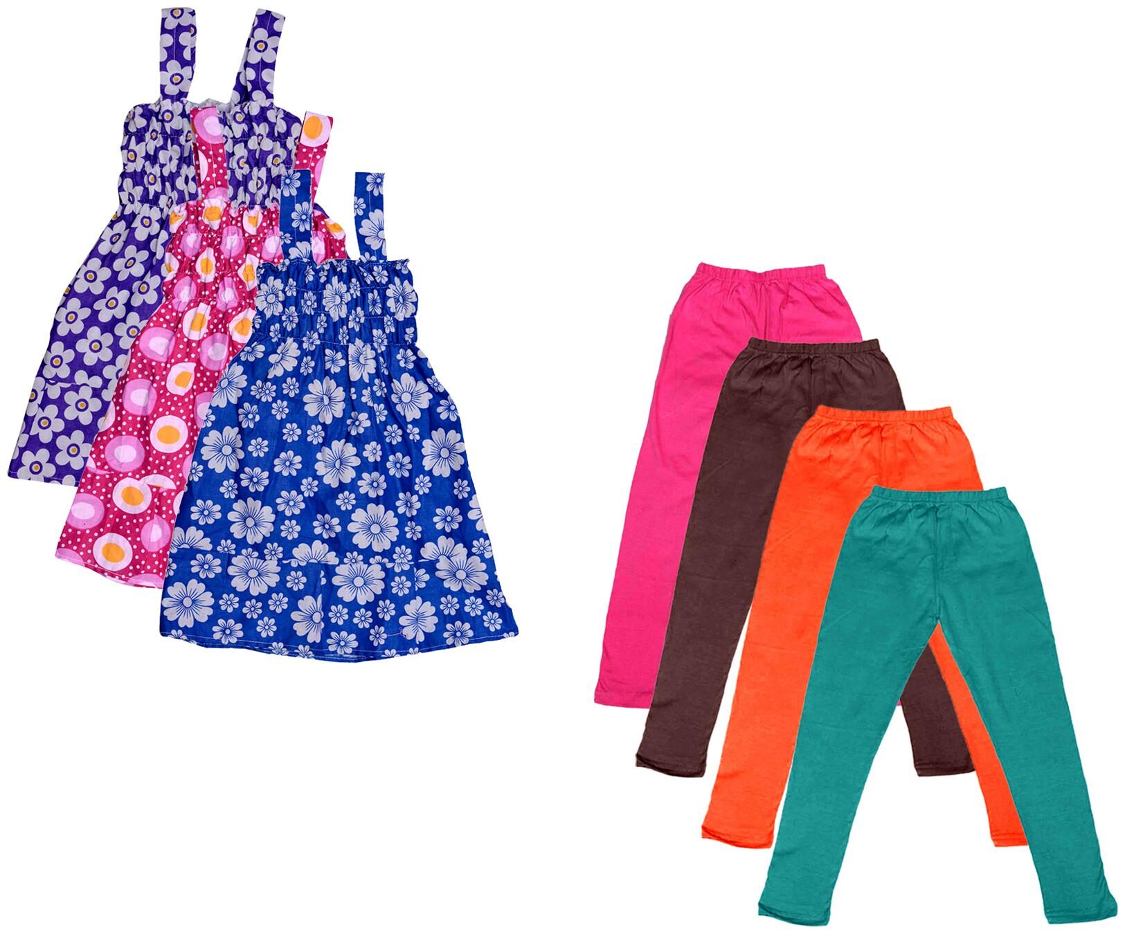 

Indiweaves Girl Cotton Top Bottom Set - Multi