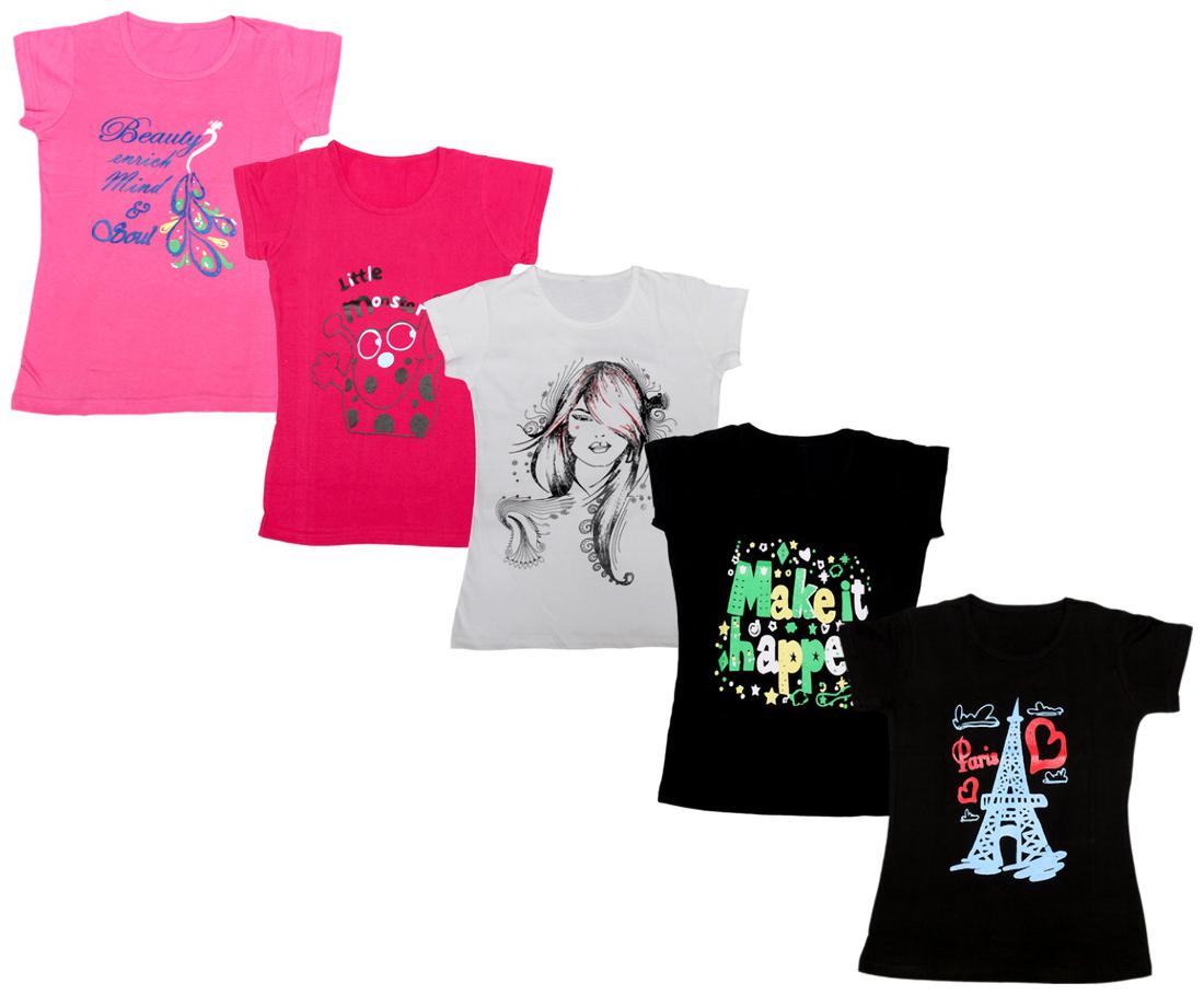 

Indiweaves Girl Cotton Printed T shirt - Multi