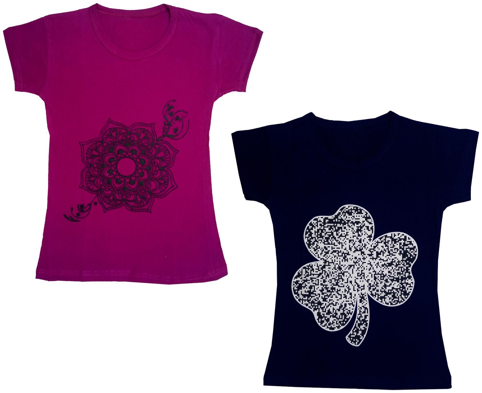 

Indiweaves Girl Cotton Printed T shirt - Multi