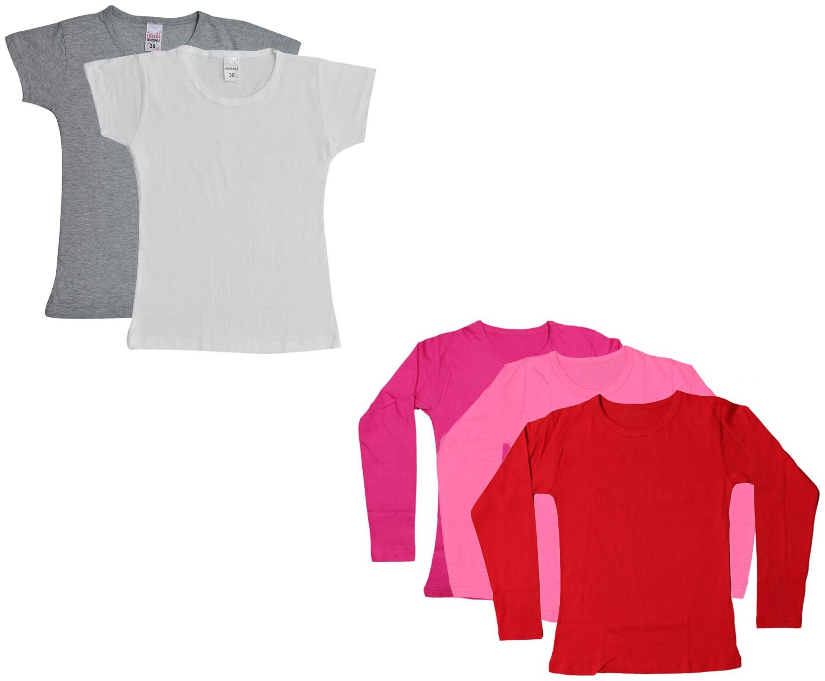 

Indiweaves Girl Cotton Solid T shirt - Multi