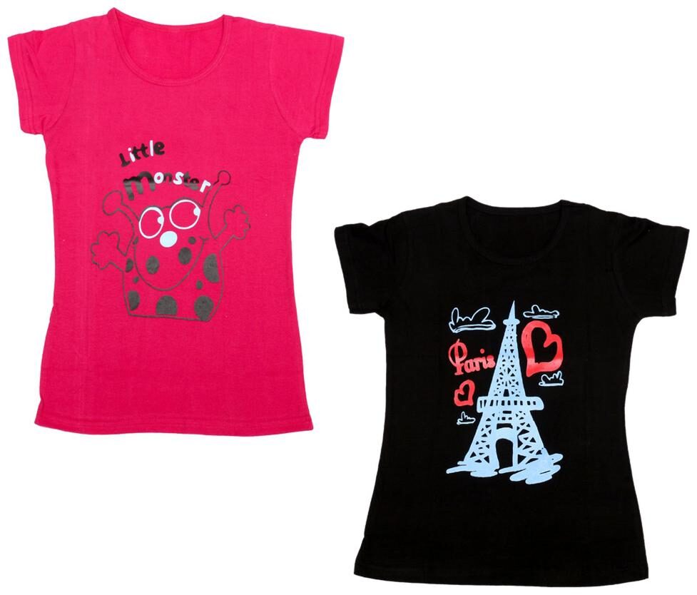 

Indiweaves Girl Cotton Printed T shirt - Blue