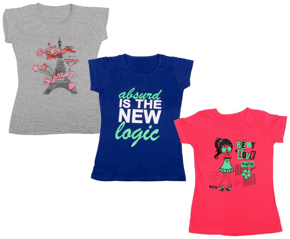 

Indiweaves Girl Cotton Printed T shirt - Multi