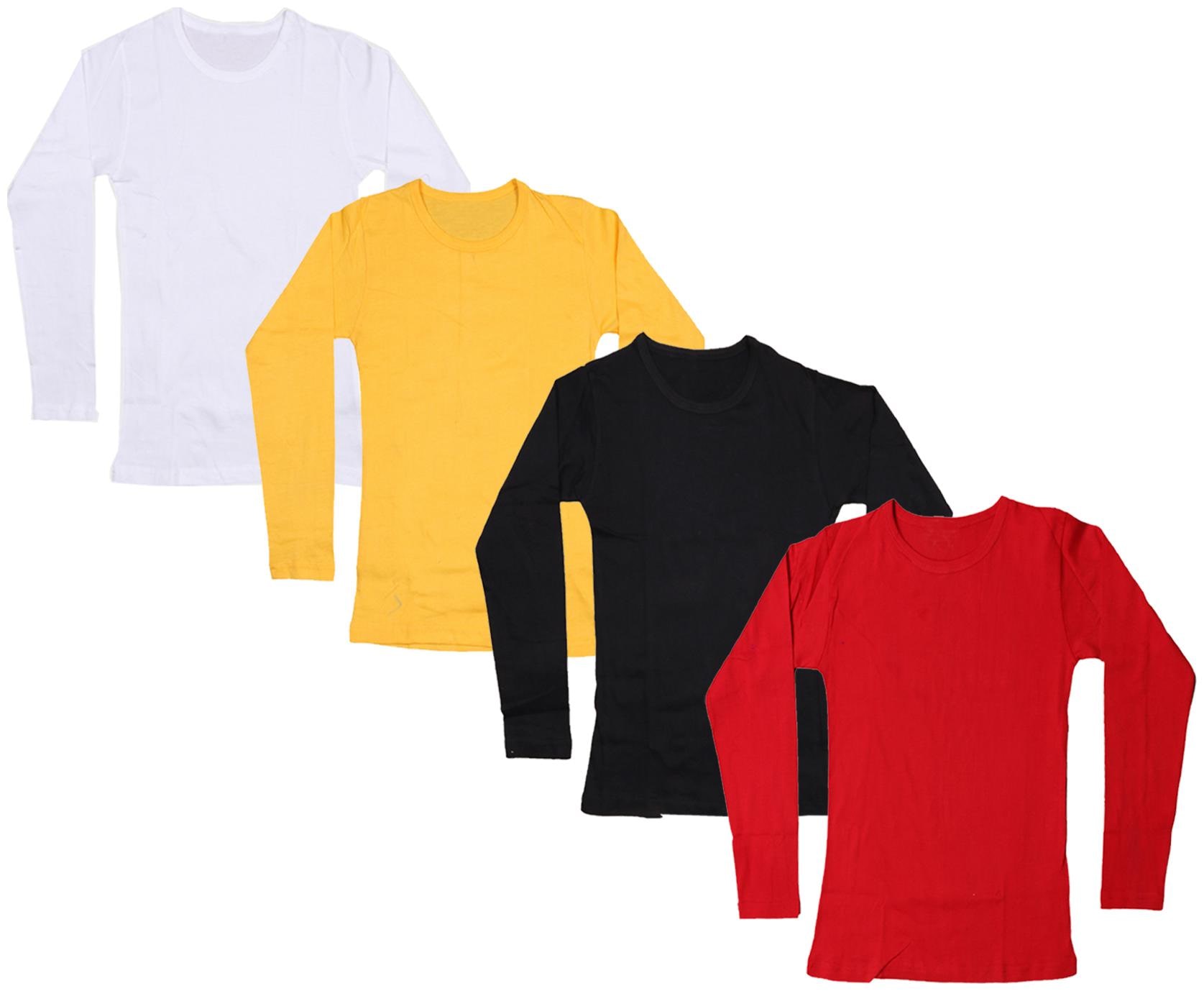 

Indiweaves Girl Cotton Solid T shirt - Multi