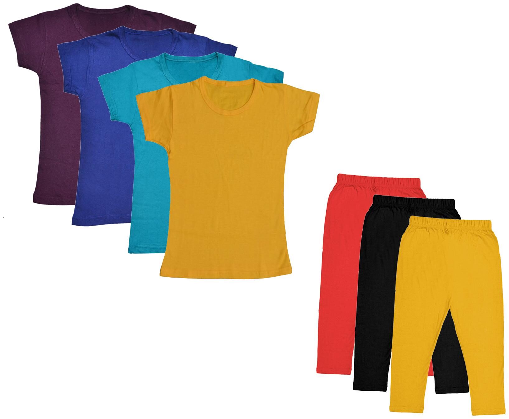 

Indiweaves Girl Cotton Top Bottom Set - Multi