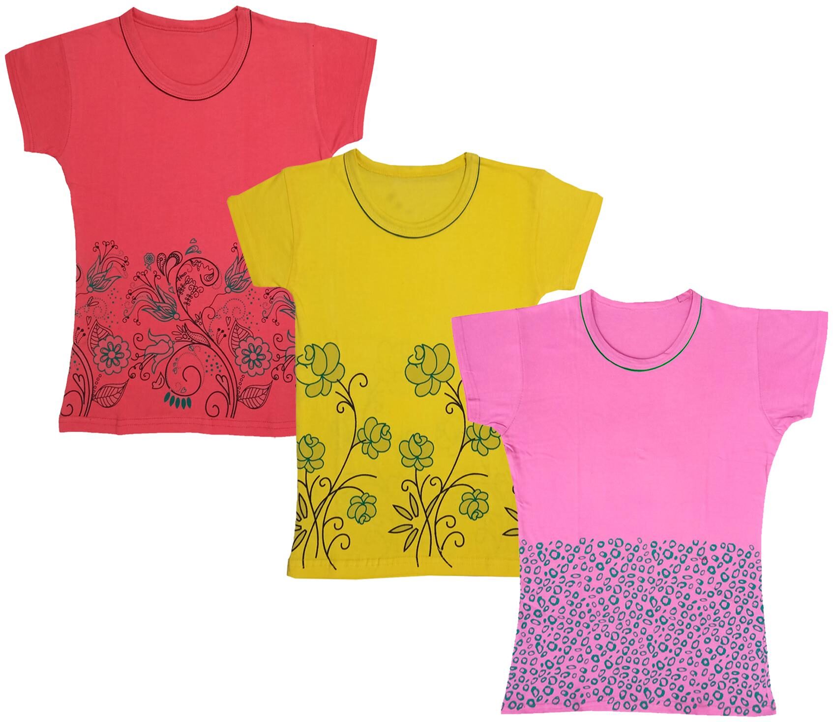 

Indiweaves Girl Cotton Printed T shirt - Multi