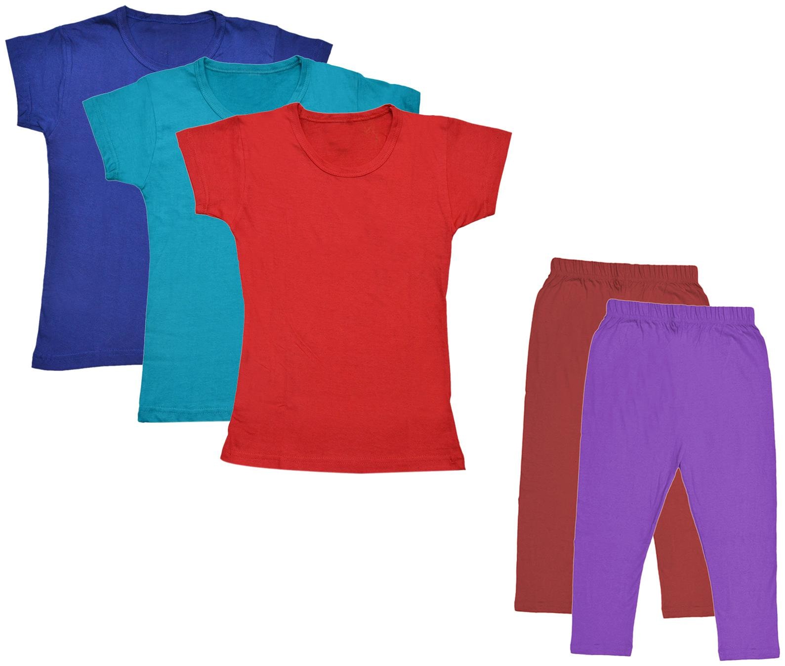 

Indiweaves Girl Cotton Top Bottom Set - Multi