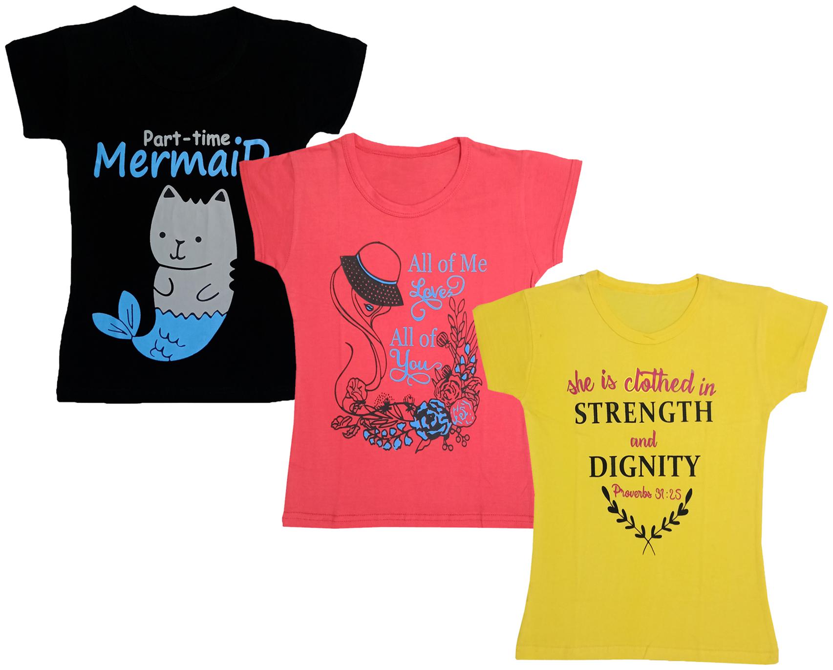 

Indiweaves Girl Cotton Printed T shirt - Multi