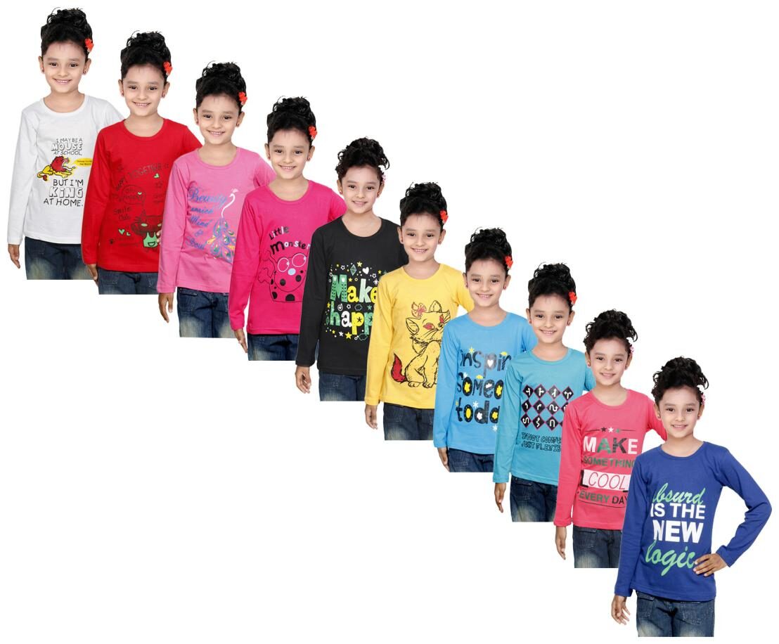 

Indiweaves Girl Cotton Solid Top - Multi